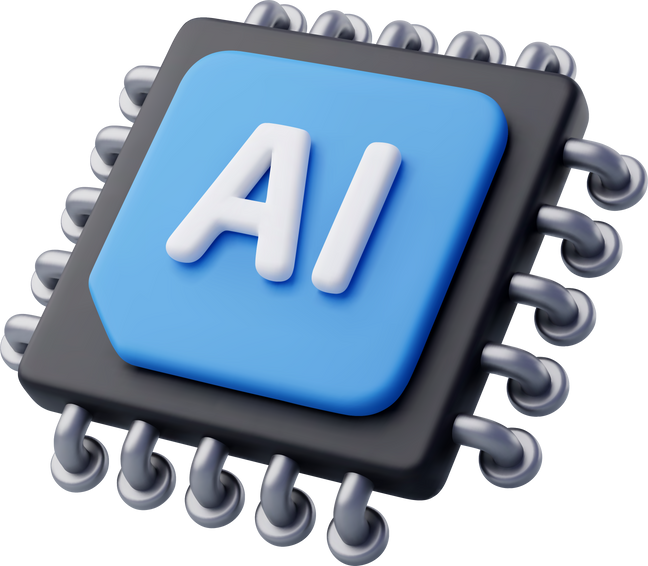 AI Chip, AI in science and business, Technology and engineering concept.